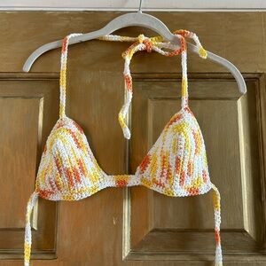 Crochet cotton bikini top